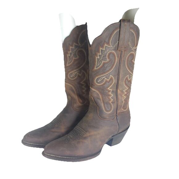 Dan Post Women’s US8,5M Bay Apache Distressed Leather Rond Toe Western Boots - Picture 1 of 16